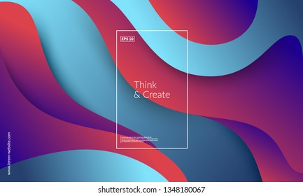 Wavy geometric background. Trendy gradient shapes composition. Eps10 vector.