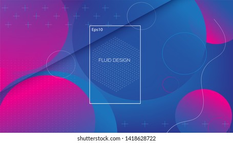 Wavy geometric background. Trendy gradient shapes composition. Eps10 vector. - Vector
