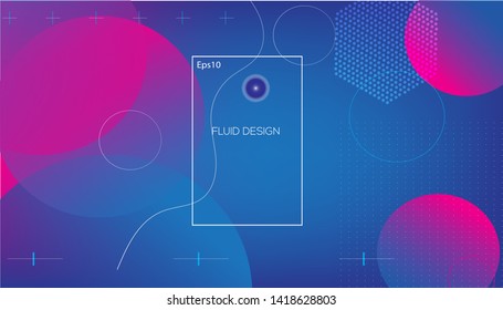 Wavy geometric background. Trendy gradient shapes composition. Eps10 vector. - Vector