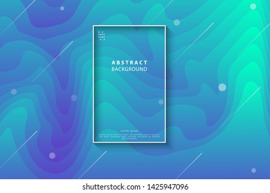 Wavy geometric background. Trendy gradient shapes composition. Paper Cut Abstract background. Eps10 vector