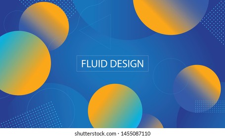 Wavy geometric background. Trendy gradient shapes composition. Vector