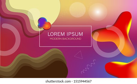 Wavy geometric background. Trendy gradient shapes composition. Eps10 vector. - Vector