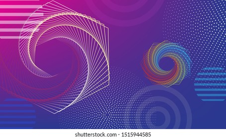 Wavy geometric background. Trendy gradient shapes composition. Eps10 vector. - Vector