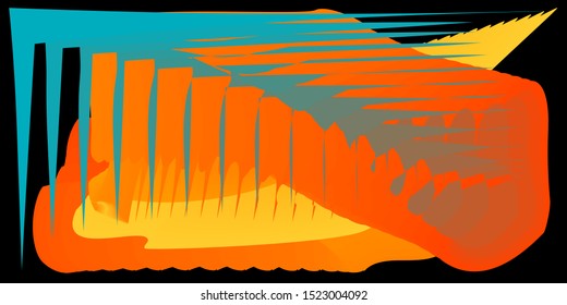 Wavy geometric background. Trendy gradient shapes composition. Eps10 vector.