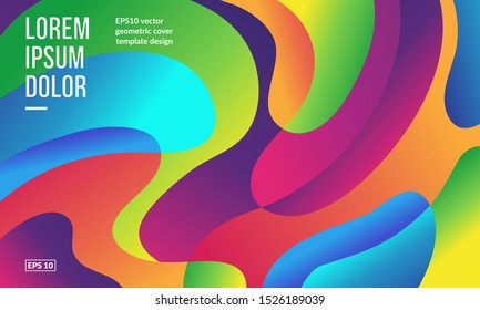 Wavy geometric background. Trendy gradient shapes composition. Eps10 vector.