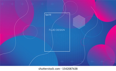 Wavy geometric background. Trendy gradient shapes composition. Eps10 vector. - Vector