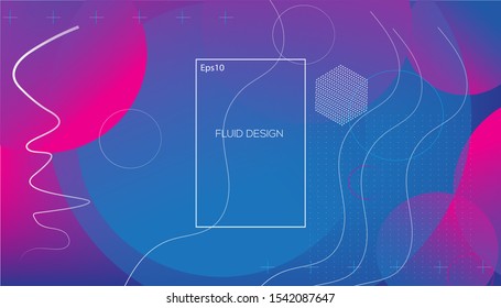 Wavy geometric background. Trendy gradient shapes composition. Eps10 vector. - Vector