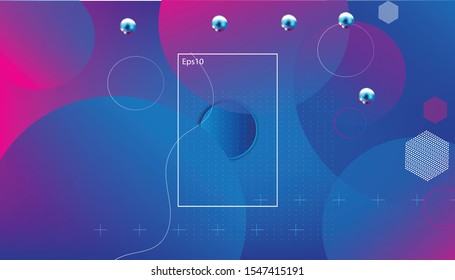 Wavy geometric background. Trendy gradient shapes composition. Eps10 vector. - Vector