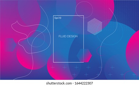Wavy geometric background. Trendy gradient shapes composition. Eps10 vector