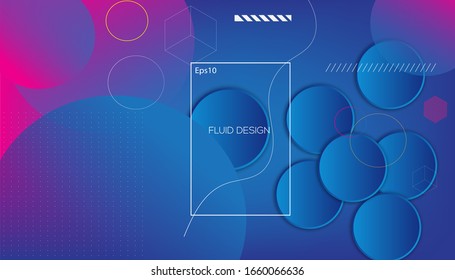 Wavy geometric background. Trendy gradient shapes composition. 