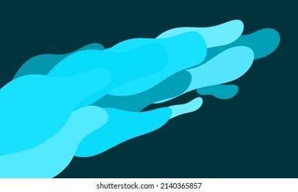 Wavy geometric background. Trendy gradient shape composition