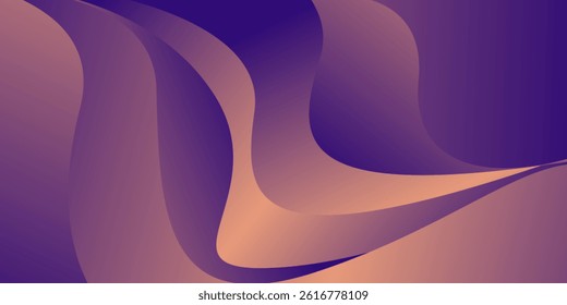 Wavy geometric background. Trendy gradient shapes composition