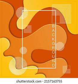 Wavy geometric background. Vector image with frame and fluid design background. Bright background