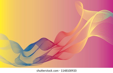 Wavy geometric background.Abstract banner with waves.Vector.