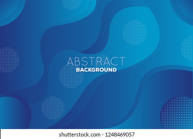 Wavy geometric blue abstract background with gradient color