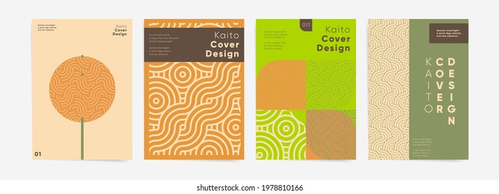Wavy geometric business presentation set. Vector A4 vertical orientation. Layout for book cover, poster, banner, placard, brochure, annual report, card, flyer and. Abstract waves cover design template