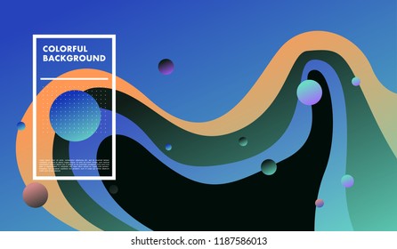 Wavy geometric colorful background. Trendy gradient shapes composition. Eps10 vector.