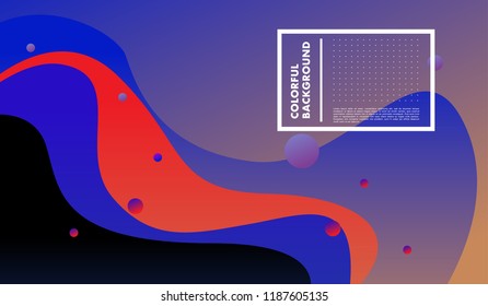 Wavy geometric colorful background. Trendy gradient shapes composition. Eps10 vector.