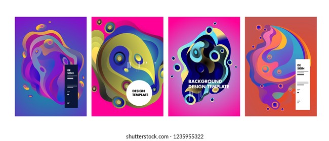 Wavy geometric colorful background. Trendy gradient shapes composition. Eps10 vector.