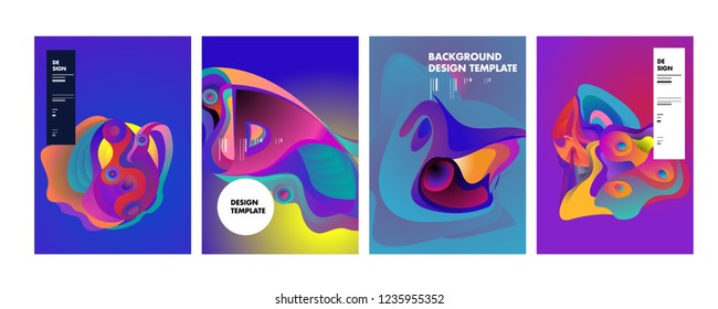 Wavy geometric colorful background. Trendy gradient shapes composition. Eps10 vector.