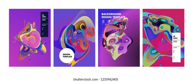 Wavy geometric colorful background. Trendy gradient shapes composition. Eps10 vector.