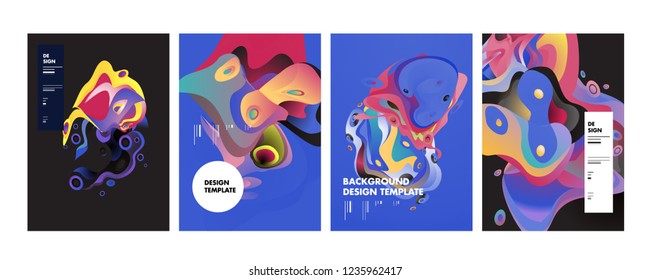 Wavy geometric colorful background. Trendy gradient shapes composition. Eps10 vector.