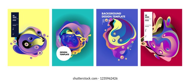 Wavy geometric colorful background. Trendy gradient shapes composition. Eps10 vector.