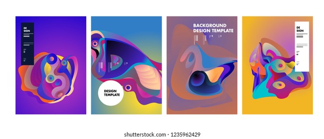 Wavy geometric colorful background. Trendy gradient shapes composition. Eps10 vector.