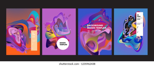 Wavy geometric colorful background. Trendy gradient shapes composition. Eps10 vector.
