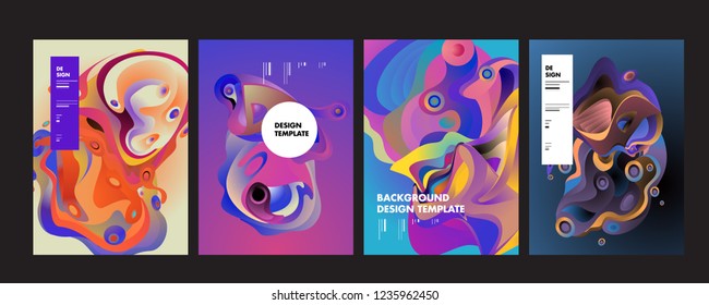 Wavy geometric colorful background. Trendy gradient shapes composition. Eps10 vector.