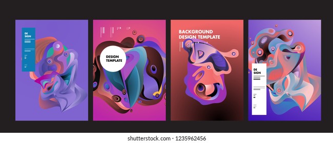 Wavy geometric colorful background. Trendy gradient shapes composition. Eps10 vector.