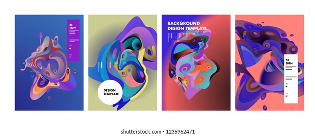 Wavy geometric colorful background. Trendy gradient shapes composition. Eps10 vector.