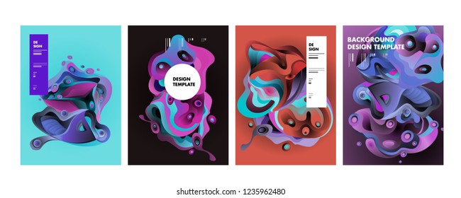 Wavy geometric colorful background. Trendy gradient shapes composition. Eps10 vector.