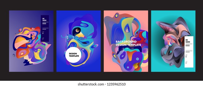 Wavy geometric colorful background. Trendy gradient shapes composition. Eps10 vector.