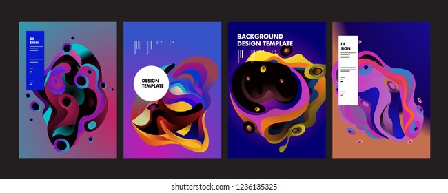 Wavy geometric colorful background. Trendy gradient shapes composition. Eps10 vector.