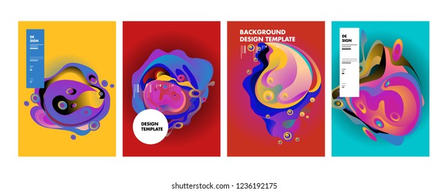 Wavy geometric colorful background. Trendy gradient shapes composition. Eps10 vector.