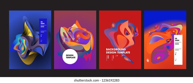 Wavy geometric colorful background. Trendy gradient shapes composition. Eps10 vector.