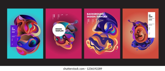 Wavy geometric colorful background. Trendy gradient shapes composition. Eps10 vector.