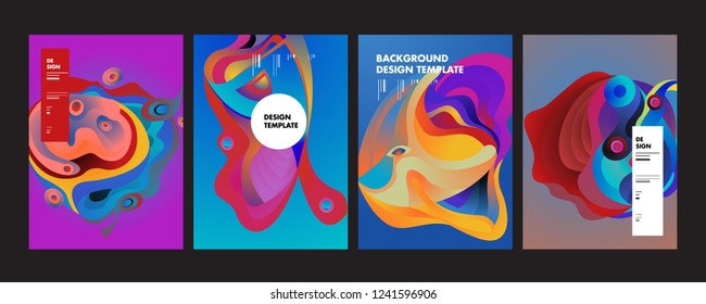 Wavy geometric colorful background. Trendy gradient shapes composition. Eps10 vector.