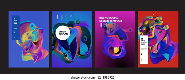 Wavy geometric colorful background. Trendy gradient shapes composition. Eps10 vector.