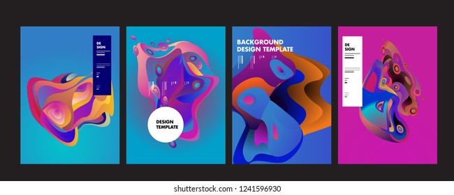 Wavy geometric colorful background. Trendy gradient shapes composition. Eps10 vector.