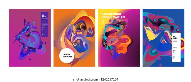 Wavy geometric colorful background. Trendy gradient shapes composition. Eps10 vector.