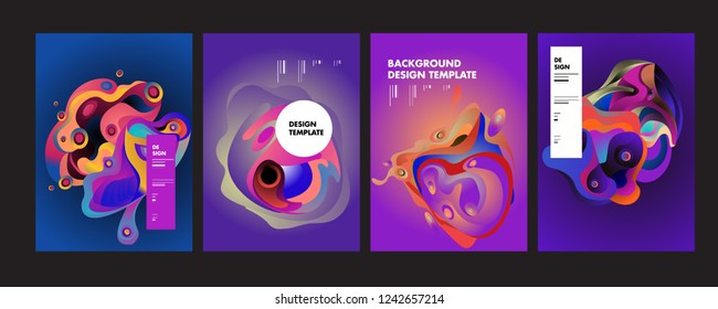 Wavy geometric colorful background. Trendy gradient shapes composition. Eps10 vector.