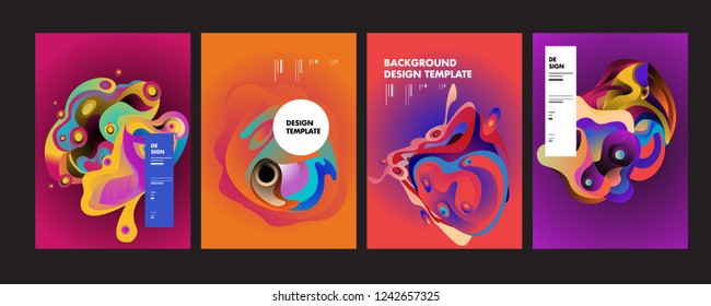Wavy geometric colorful background. Trendy gradient shapes composition. Eps10 vector.