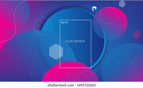 Wavy geometric design background. Trendy gradient shapes composition. Eps10 vector