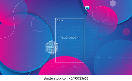 Wavy geometric design background. Trendy gradient shapes composition. Eps10 vector