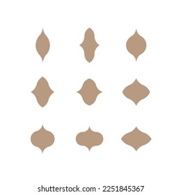 Wavy geometric elements for your project. Simple geometric shape in arabic style. Vector element for grid and lace.