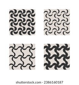 Wavy geometric elements for your project. Simple geometric pattern with scroll element.