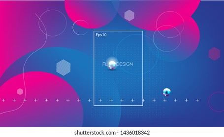 Wavy geometric  with fluid design background. Trendy gradient shapes composition. Eps10 vector.