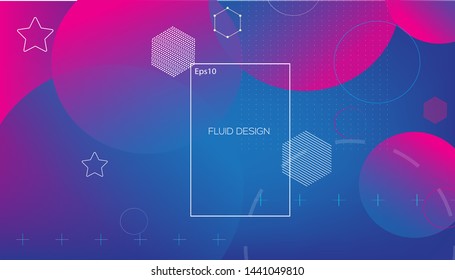 Wavy geometric with fluid design background. Trendy gradient shapes composition. Eps10 vector